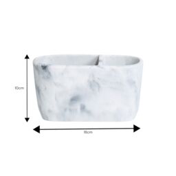 Showerdrape Octavia White Marble & Chrome Toothbrush Holder - thumbnail 2