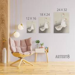 "Artery8 Two Geese Vintage Bird Ukiyo E Canvas Wall Art Print Ohara Koson in Beige - Size: W18"" x H24""" - thumbnail 4