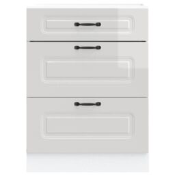 Berkfield Home Kitchen Base Cabinet Kalmar High Gloss White Engineered Wood - thumbnail 4