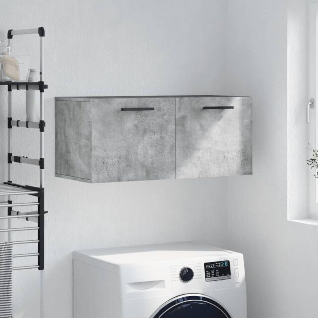 Berkfield Home Wall Cabinet Concrete Grey 80x36.5x35 cm Engineered Wood - image 1