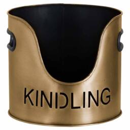 Lemon Pavilion Furniture and Decor Logs and Kindling Buckets and Matchstick Holder, Metal, H32 cm, Bronze - thumbnail 3