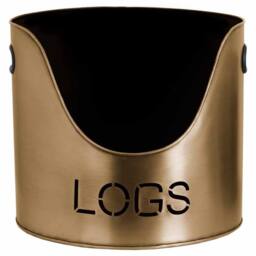 Lemon Pavilion Furniture and Decor Logs and Kindling Buckets and Matchstick Holder, Metal, H32 cm, Bronze - thumbnail 2