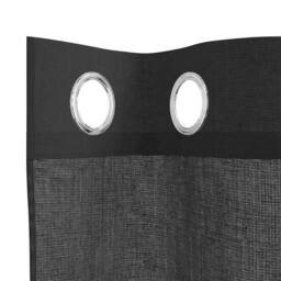 Berkfield Home Voile Curtains with Grommets 2 pcs Black 140x175 cm - thumbnail 5