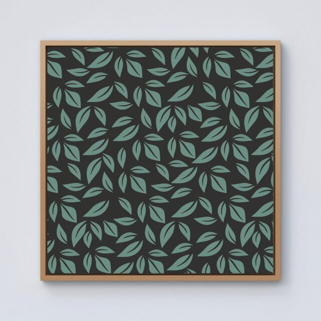 Warren Reed - Designer Delicate Leaf Framed Canvas in Light Brown - Size: w10 inch x h10 inch - image 1