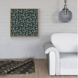 Warren Reed - Designer Delicate Leaf Framed Canvas in Light Brown - Size: w10 inch x h10 inch - thumbnail 2