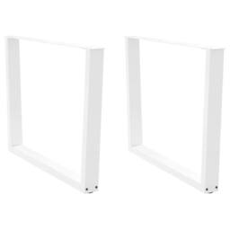 Berkfield Home Dining Table Legs V-Shape 2 pcs White 100x(72-73.3) cm Steel - thumbnail 2