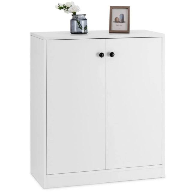 KORVIXA Modern Accent Cabinet Kitchen 2-Door Storage Cabinet in White - Size: 100 cm x 100 cm - image 1