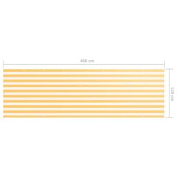 Berkfield Home Balcony Screen White & Yellow 120x400 cm Oxford Fabric - thumbnail 5