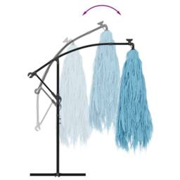 Berkfield Home Garden Parasol with Steel Pole Blue 269x269x235 cm - Size: 269 x 269 x 235 cm - thumbnail 6