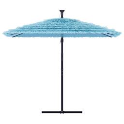 Berkfield Home Garden Parasol with Steel Pole Blue 269x269x235 cm - Size: 269 x 269 x 235 cm - thumbnail 3