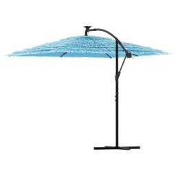 Berkfield Home Garden Parasol with Steel Pole Blue 269x269x235 cm - Size: 269 x 269 x 235 cm - thumbnail 5