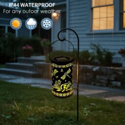 Bright Zeal 2pcs Metal Solar Lanterns Dragonfly Christmas Decorations in Black - thumbnail 5