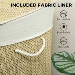 VOGREX Cream 144L Lidded Bathroom Laundry Basket in Beige - thumbnail 5