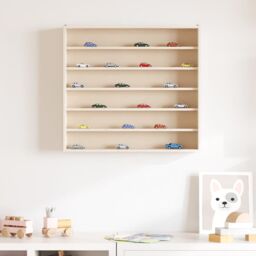 Berkfield Home Wall Display Cabinet with 6 Shelves 60x8.5x55 cm in Brown - thumbnail 3