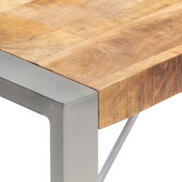 Berkfield Home Dining Table 200x100x75 cm Solid Rough Mango Wood in Brown - Size: 200 x 100 x 75 cm - thumbnail 5