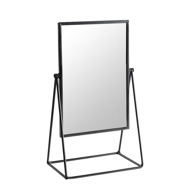Harbour Housewares 39cm Rectangle Makeup Mirror - Dressing Table Tabletop Cosmetic Bathroom Mirror in Black - image 1