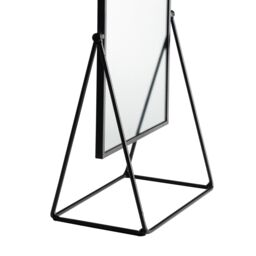 Harbour Housewares 39cm Rectangle Makeup Mirror - Dressing Table Tabletop Cosmetic Bathroom Mirror in Black - thumbnail 7