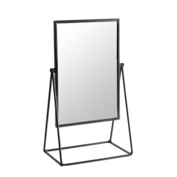 Harbour Housewares 39cm Rectangle Makeup Mirror - Dressing Table Tabletop Cosmetic Bathroom Mirror in Black
