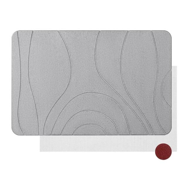 Nordara Diatomite Stone Bath Mat Quick Drying Bathroom Kitchen Dishes in Grey - image 1