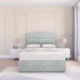 "Sloomy Texas Divan Bed Base 4 Drawers & 54"" Floor Standing Headboard in Silver - Size: King" - thumbnail 2