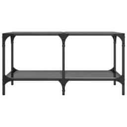 Berkfield Home Modern Coffee Table with Black Glass Top 78.5x40x40 cm Steel - thumbnail 4