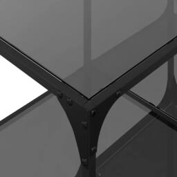 Berkfield Home Modern Coffee Table with Black Glass Top 78.5x40x40 cm Steel - thumbnail 7