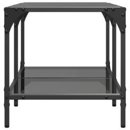 Berkfield Home Modern Coffee Table with Black Glass Top 78.5x40x40 cm Steel - thumbnail 5