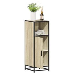 Berkfield Home Bathroom Cabinet Sonoma Oak 35x37.5x100 cm Engineered Wood in Brown - thumbnail 1