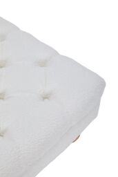 Living and Home Teddy Fleece Upholstered Footstool in White - thumbnail 5