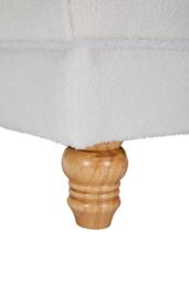 Living and Home Teddy Fleece Upholstered Footstool in White - thumbnail 6