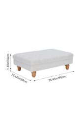 Living and Home Teddy Fleece Upholstered Footstool in White - thumbnail 3