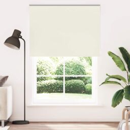 Berkfield Home Roller Blind Blackout Off-White 150x210 cm Fabric Width 146.6 cm Polyester in White - thumbnail 2
