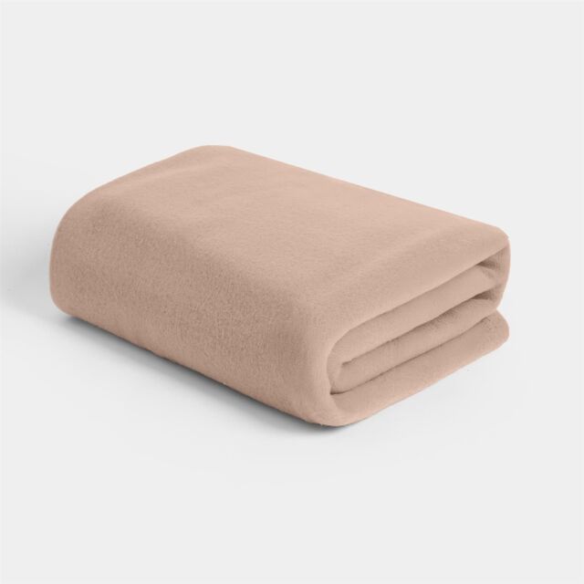 OHS Large Teddy Fleece Throw Blanket in Light Brown - Size: 150 cm × 200 cm - image 1