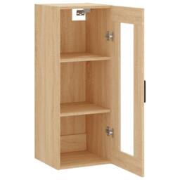 Berkfield Home Wall Mounted Cabinet Sonoma Oak 34.5x34x90 cm in Light Brown - thumbnail 6