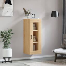 Berkfield Home Wall Mounted Cabinet Sonoma Oak 34.5x34x90 cm in Light Brown - thumbnail 1