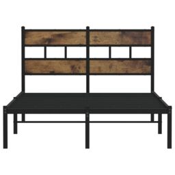 Berkfield Home Metal Bed Frame without Mattress Smoked Oak 120x190 cm Small Double in Brown - thumbnail 4