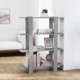 Berkfield Home Book Cabinet/Room Divider Grey Sonoma 100x30x123.5 cm - thumbnail 1