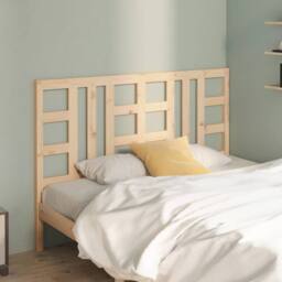 Berkfield Home Bed Headboard 141x4x100 cm Solid Wood Pine in Light Tan - Size: 141 x 4 x 100 cm - thumbnail 2