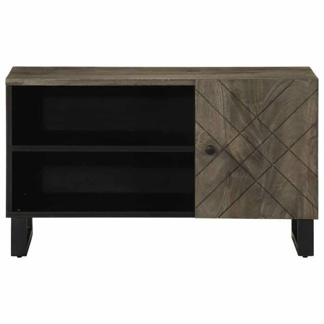 Berkfield Home TV Cabinet Black 80x33x46 cm Solid Wood Mango - Size: 80 x 33 x 46 cm - image 1