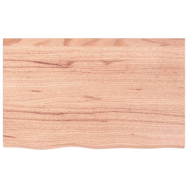 Berkfield Home Table Top Light Brown 80x50x2 cm Treated Solid Wood Oak - Size: 80 x 50 x 2 cm - image 1