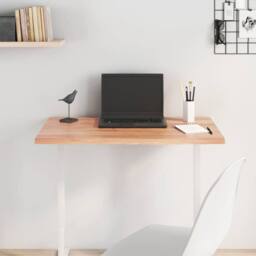 Berkfield Home Table Top Light Brown 80x50x2 cm Treated Solid Wood Oak - Size: 80 x 50 x 2 cm - thumbnail 2
