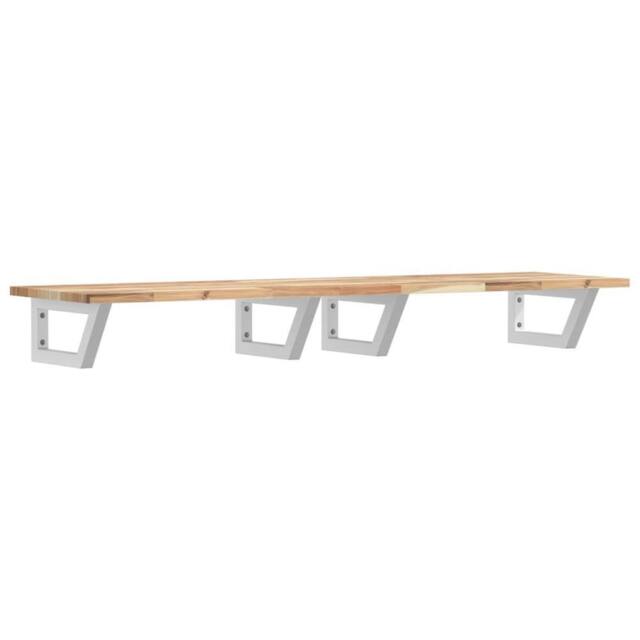 Berkfield Home Basin Shelf Wall Mounted Steel & Solid Wood Acacia in Brown - image 1
