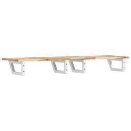 Berkfield Home Basin Shelf Wall Mounted Steel & Solid Wood Acacia in Brown - thumbnail 6