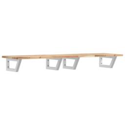 Berkfield Home Basin Shelf Wall Mounted Steel & Solid Wood Acacia in Brown - thumbnail 1