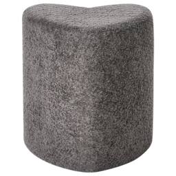 Wyld and Coco Heart-Shaped Pouffe Dark Grey Chenille - thumbnail 3
