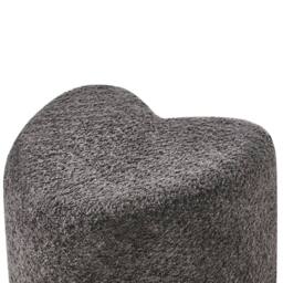 Wyld and Coco Heart-Shaped Pouffe Dark Grey Chenille - thumbnail 6