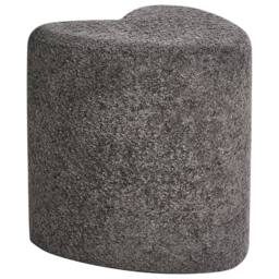Wyld and Coco Heart-Shaped Pouffe Dark Grey Chenille - thumbnail 2