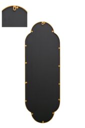 MirrorOutlet Gold Metal Framed Double Arched Oval Wall Mirror (102CM X 35.5CM) - Size: 1 Pack - thumbnail 4