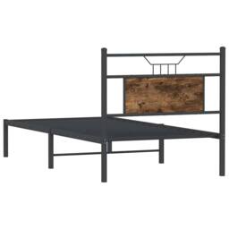 Berkfield Home Decorative Bed Frame without Mattress Smoked Oak 80x200 cm Engine in Brown - thumbnail 8