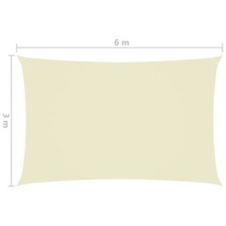 Berkfield Home Sunshade Sail Oxford Fabric Rectangular 3x6 m Cream in Beige - thumbnail 6